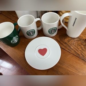Starbucks plate and mugs